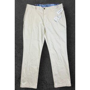 Tommy Bahama Boracay Flat Front Cotton Blend Pants 34 X 30 Bleached Sand NWT
